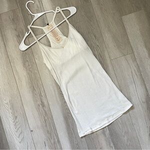 Abercrombie & Fitch Tank Top long ribbed womens Cream large vintage y2k kidcore